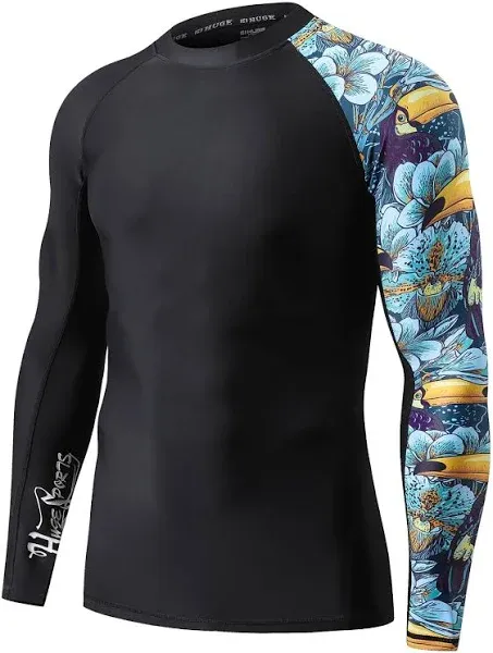 Huge Sports Men's Splice UV Sun Protection Long Sleeve Rash Guard