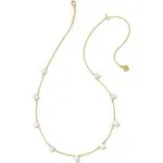 Kendra Scott Leighton Gold Pearl Strand Necklace - White Pearl