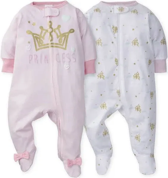 Gerber 2pc Golden Castle Sleep n Play Baby Girl