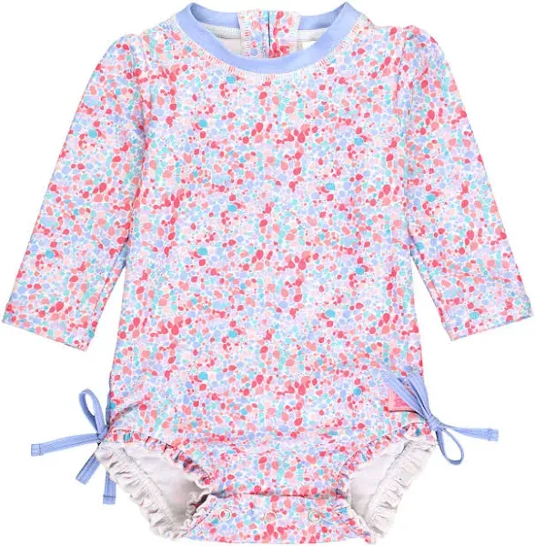 RuffleButts Baby Girls Long Sleeve One Piece Rash Guard