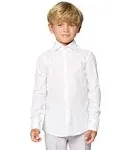 OppoSuits Toddler Boys Knight Solid Shirt - White