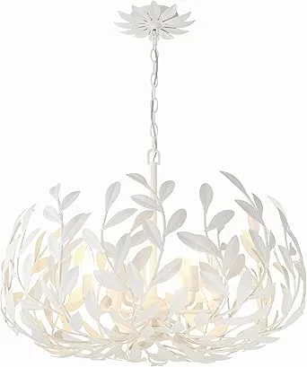 Crystorama Broche 6 Light Matte White Chandelier