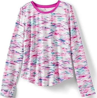 Lands' End Girls Long Sleeve Twist Front Performance Tee