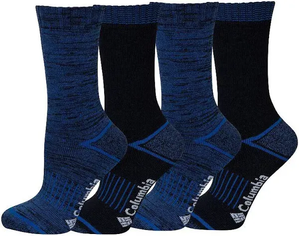 4 Pair Columbia Moisture Control/Full Cushion Crew Socks Women Size 4-10 New