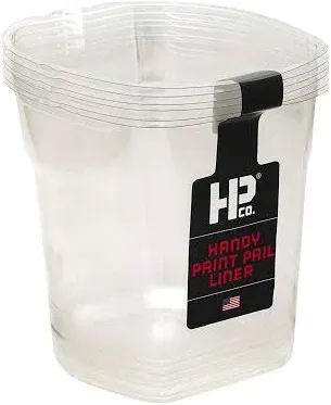 HANDy Clear Disposable Paint Pail Liner, Holds 1 qt of Paint or Stain (6-PACK)