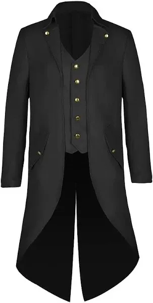 SOLOTIMES Mens Gothic Steampunk Victorian Halloween Tailcoat Jacket