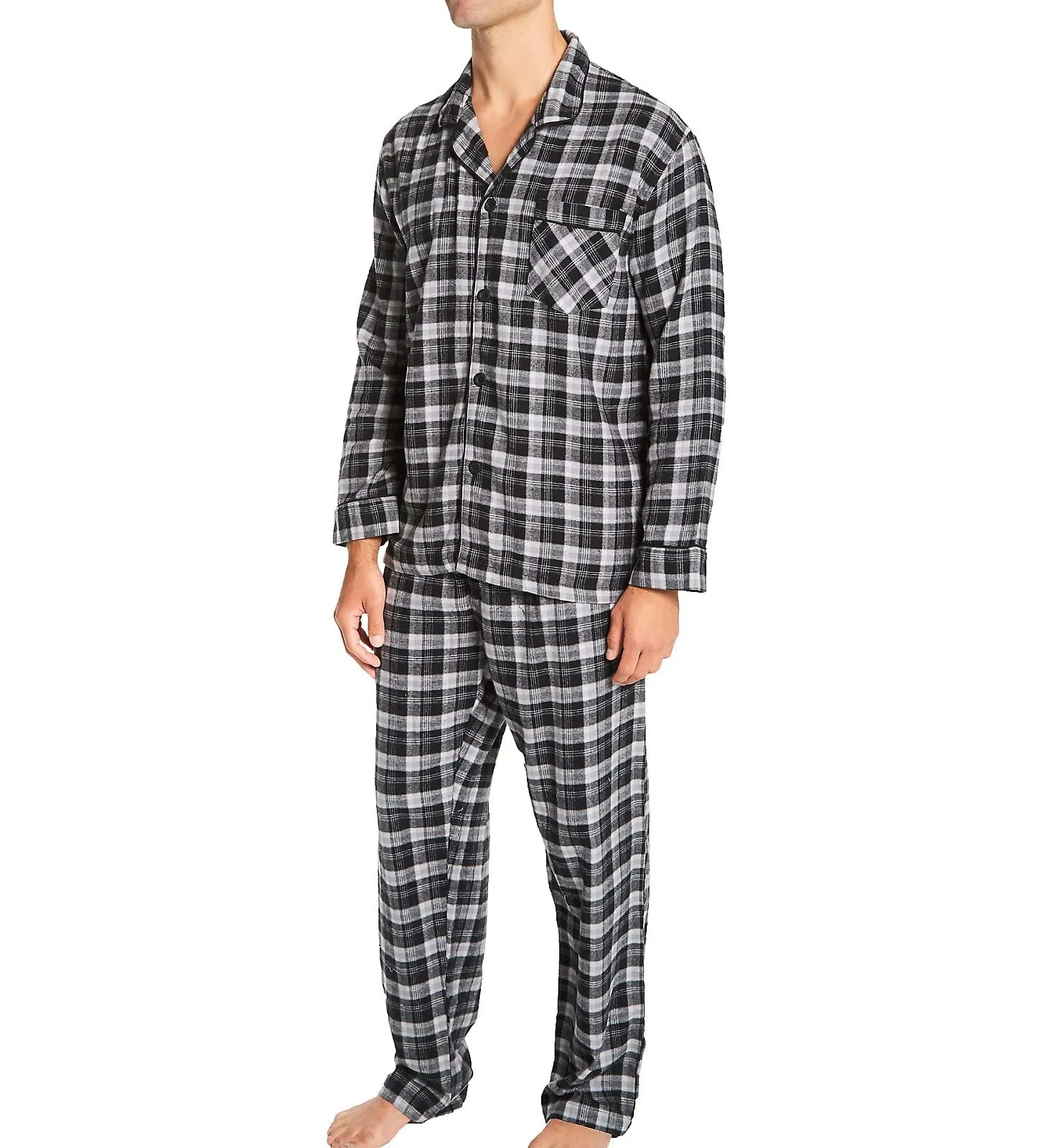 Hanes Men's Flannel Pajama Set Plaid