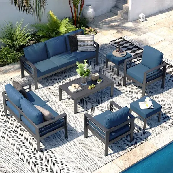 Aecojoy 7 Pieces Aluminum Patio Furniture Set