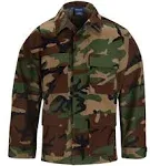 Propper BDU 4-Pocket Coat Cotton Long Woodland Camo, Size: Medium