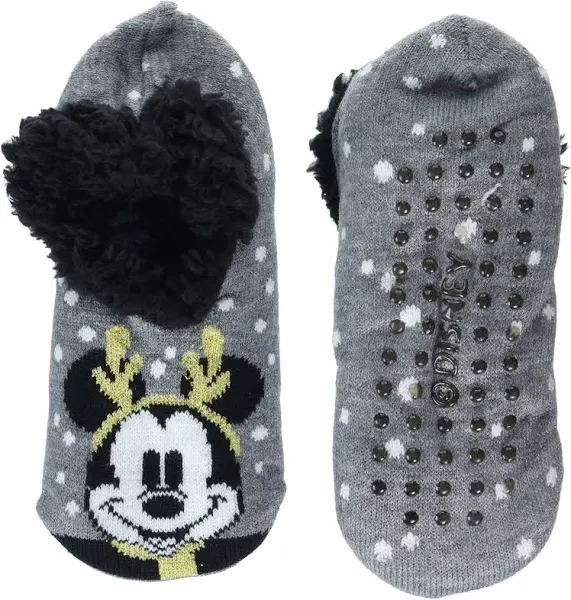 Disney Women's Mickey Mouse Teddy Fur Slipper Socks