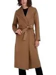 Tahari Women's Elliot Belted Wool Blend Wrap Coat - Camel - Size M