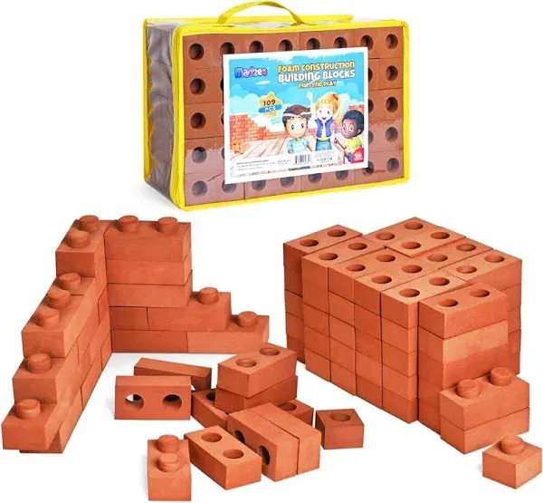 Madzee 109 Pack Foam Brick Building Blocks