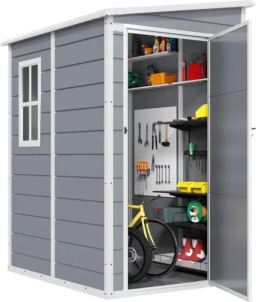 DWVO 5x3ft Resin Outdoor Storage Shed