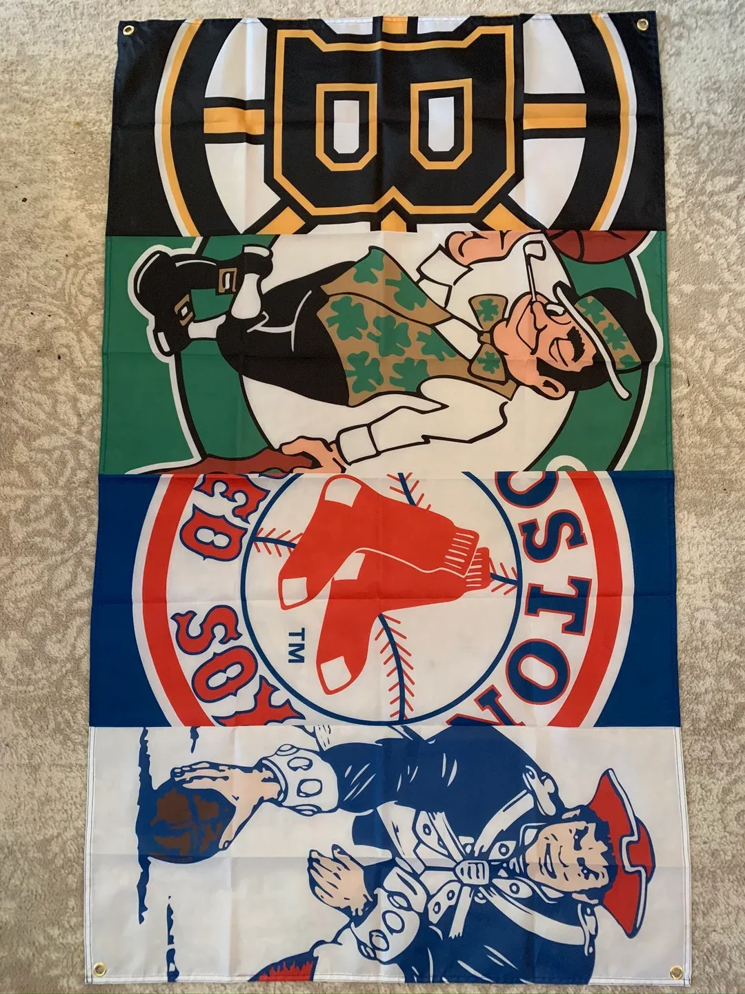 Boston New England Sports Flag Red Sox Celtics Patriots Bruins Banner