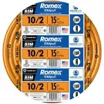 Southwire 28829026 10/2 Awg Romex Simpull 15' Nm-B Cable With Ground