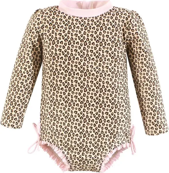 Hudson Baby Girls' Leopard Rashguard Toddler Swimsuit