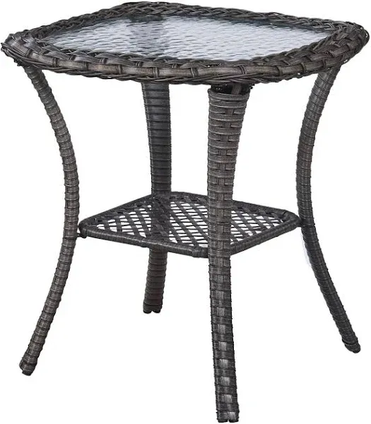 Pocassy Outdoor Glass Side Table