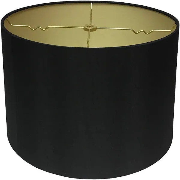 Royal Designs, Inc. Shallow Drum Hardback Lamp Shade, HB-610-10BLK/GL, Black, 9 x 10 x 7