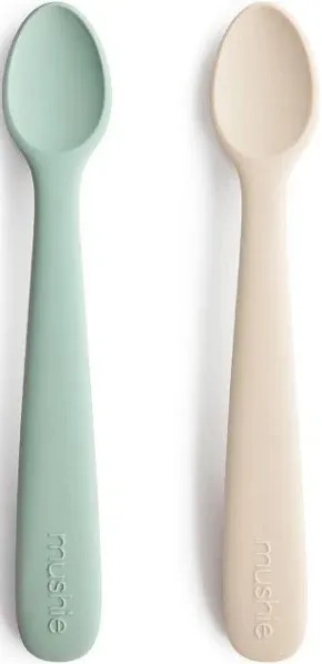 Silicone Feeding Spoons -Stone/Cloudy Mauve - 2 Pack