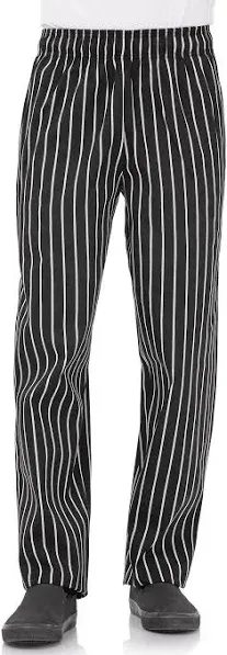 Chef Works Men's Designer Baggy Pants Chalk Stripe