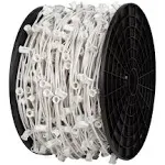 Wintergreen C9 E17 Base Light Spool, 1000' Length, 12" Spacing, 10 Amp SPT2 White Wire