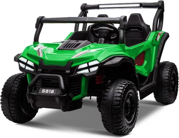 OTTARO 24V XXXL Ride on Cars 2 Seater, Electric Cars Vehicles for Big Kids, 4WD Ride on UTV Truck w/Remote Control, 25" Spacious Seat, 2 Safety Belts, Bright Light, Music Player,Bluetooth（Green）