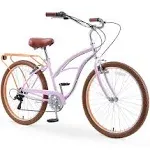 Sixthreezero New Around The Block Women's 26" 7-Speed Beach Cruiser Bicycle, Lilac Ginger