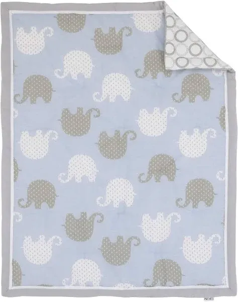 NoJo The Dreamer Pink and Grey Elephant 8pc Crib Bedding Set