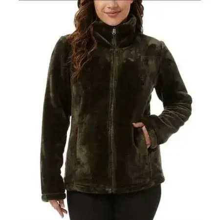 32 Degrees Heat Women’s Jacket. Small, Black, Faux Fur, Plush, Ultra-Soft Feel.