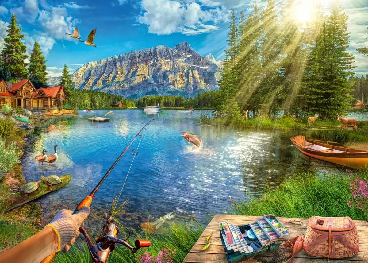 Ravensburger Life at The Lake 1000 Piece Jigsaw Puzzle for Adults - 12000877 - H