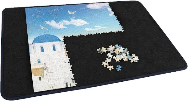 Becko Jigsaw Puzzle Board Portable Puzzle Mat for Puzzle Storage Puzzle Saver, Non-Slip Surface, Up to 1000 Pieces (Black)