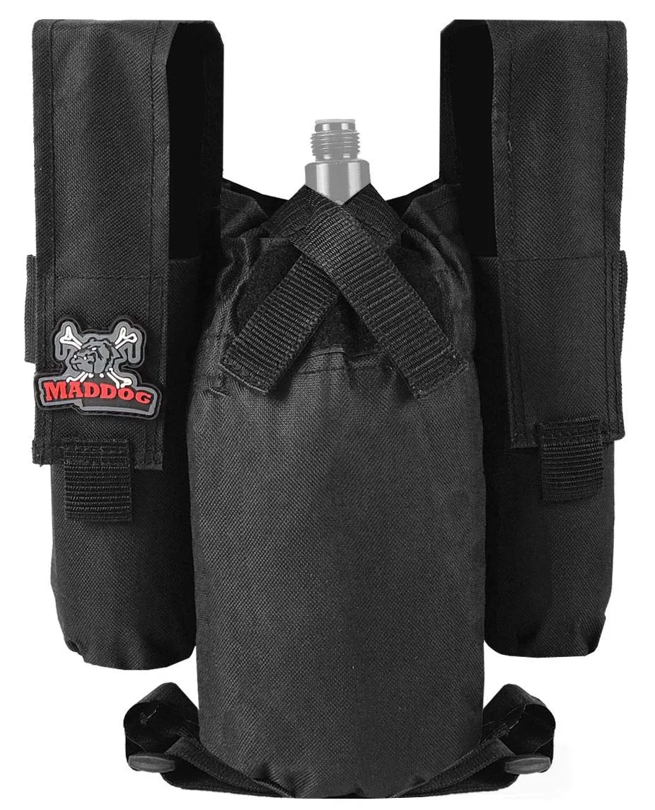 Entry Level Paintball Harness Pod Pack Belt with HPA CO2 Tank Holder Pouch - 2+1