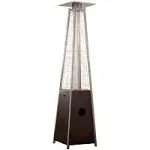 XtremepowerUS Pyramid Glass Tube Propane Patio Heater w/Wheels, 40,000 BTU, Hammered Bronze