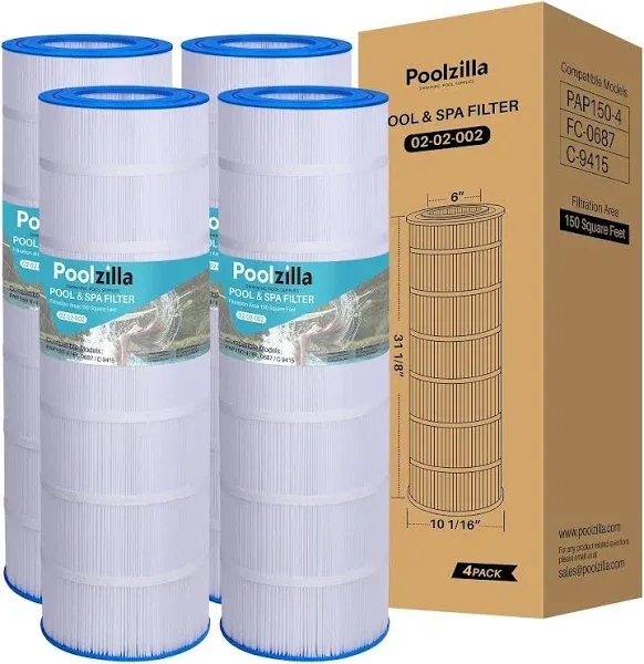 Poolzilla Replacement Pool Filter for CC150, CCRP150, PAP150, C-9415, R173216, 59054300, Filbur FC-0687, 160317, 160355, 160352, Predator 150 1-Pack