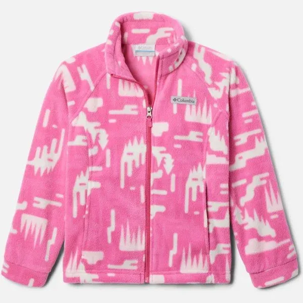 Columbia Youth Girls Benton Springs II Printed Fleece, Pink Ice Highland, Medium