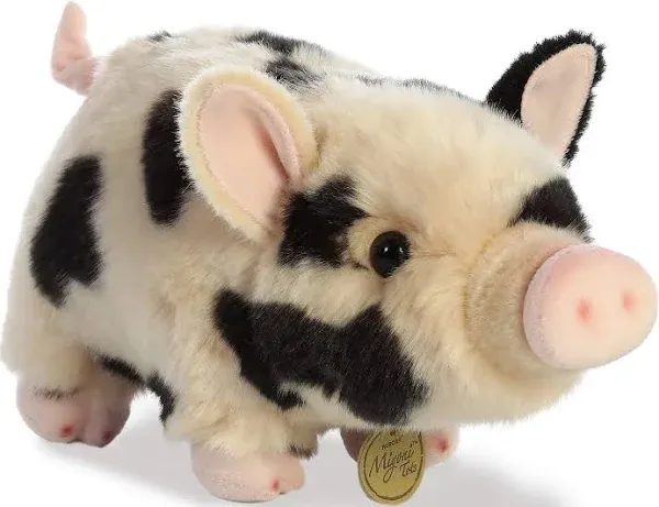 Aurora® Adorable Miyoni® Tots Pot-Bellied Piglet Spotted Stuffed Animal - Lifelike Detail - Cherished Companionship - Pink 11 Inches