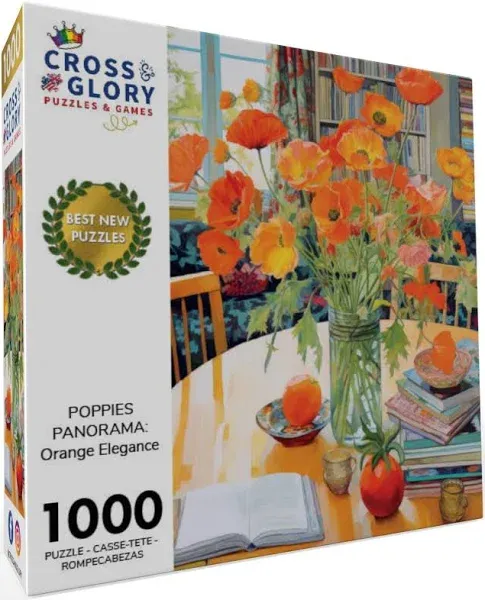 Cross & Glory Poppies Panorama Jigsaw Puzzle