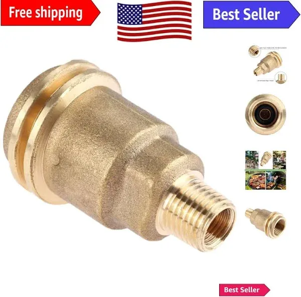 QCC1 Nut Propane Gas Fitting Adapter with 1/4 Inch Male Pipe Thread Propane Quick Connect Fittings Hose Adapter Solid Brass