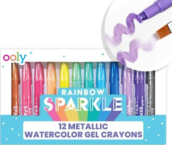 OOLY Rainbow Sparkle Metallic Watercolor Gel Crayons