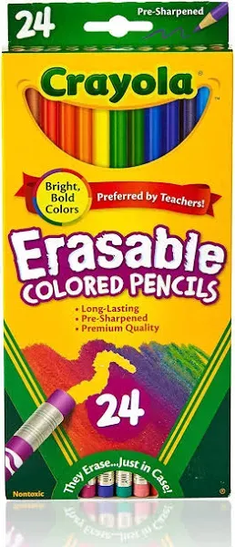 Crayola, Erasable Colored Pencils, 24 Pieces