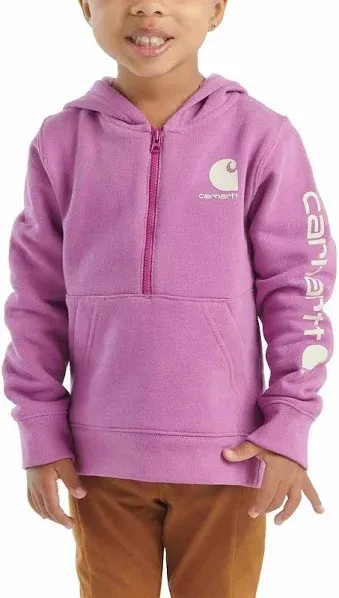 Carhartt Toddler Girls Long-Sleeve Half-Zip Hooded Sweatshirt