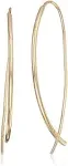 Amazon Collection 18K Yellow Gold Plated Sterling Silver Hard Wire Threader Earrings