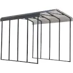 Arrow CPH145114 RV Steel Carport - 14 ft. x 51 ft. x 14 ft. - Eggshell/Black