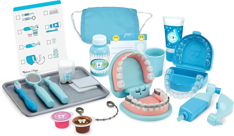 Melissa &amp; Doug Super Smile Dentist Kit Play Set 25 Pc Accessories Brand New