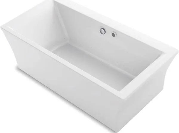 Kohler 1958-GH-0 Stargaze 72" x 36" Freestanding Heated Bubblemassage Air Bath with Straight Shroud - White