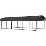 Arrow Steel Carport 10 x 29 x 7 ft. Galvanized Charcoal