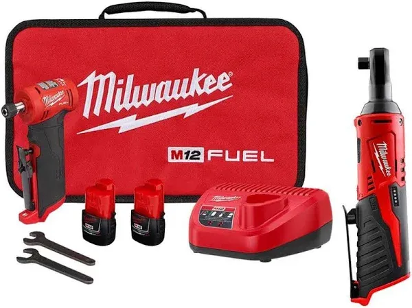 Milwaukee 2485-22 M12 FUEL 12V 1/4 Inch Right Angle Die Grinder Kit