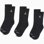 Jordan Everyday Crew Socks (3 Pairs) Black White / M