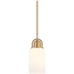 Possini Euro Design Possini Euro Copenhagan 4 3/4" Warm Brass Opal Glass Mini Pendant