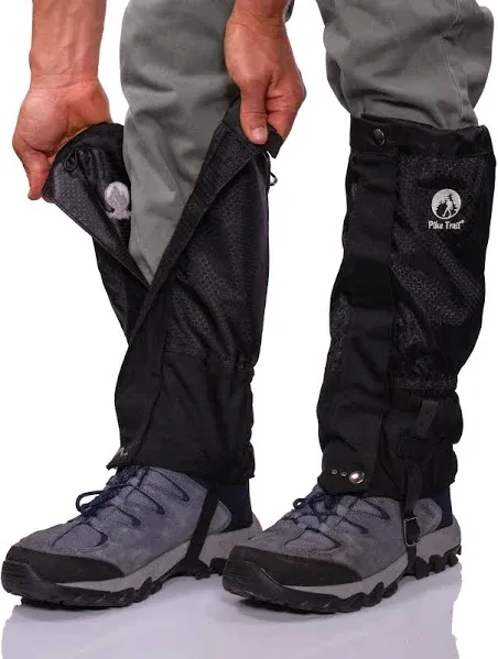 Leg Gaiters Waterproof Adjustable Snow Boot Gaiters for Hiking, Walking, Black